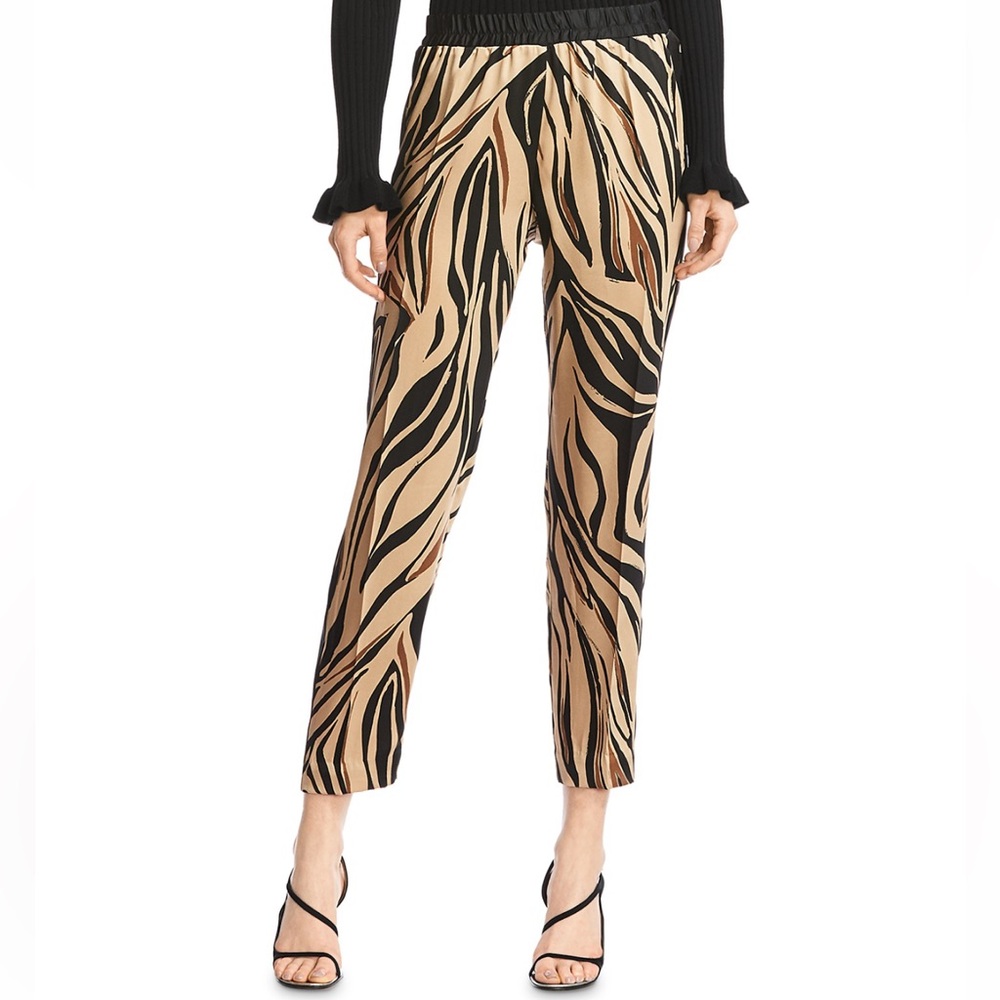 Bailey 44 Black and Tan Zebra Print Cropped Pants